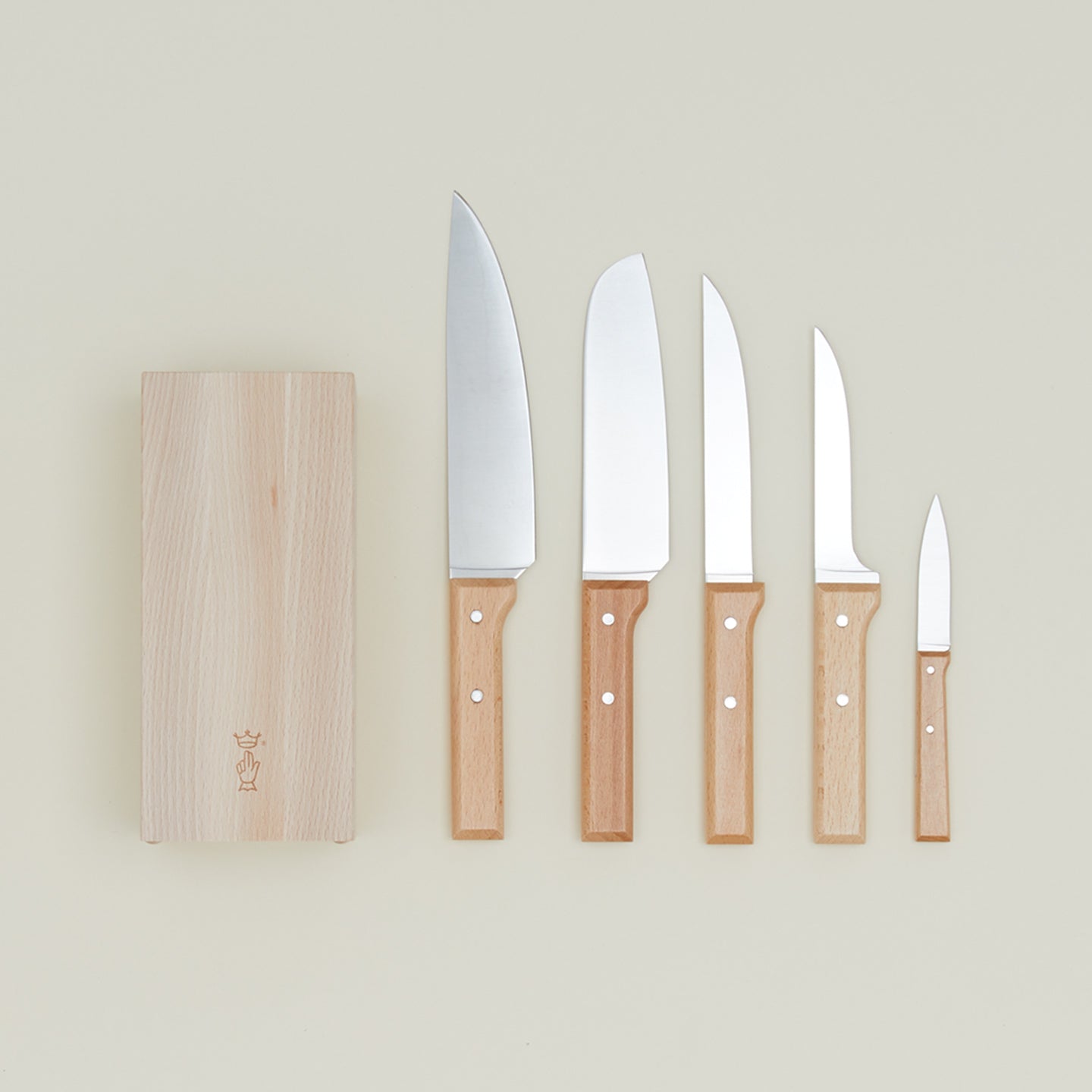 Beechwood Knives, Set of 5 + Block