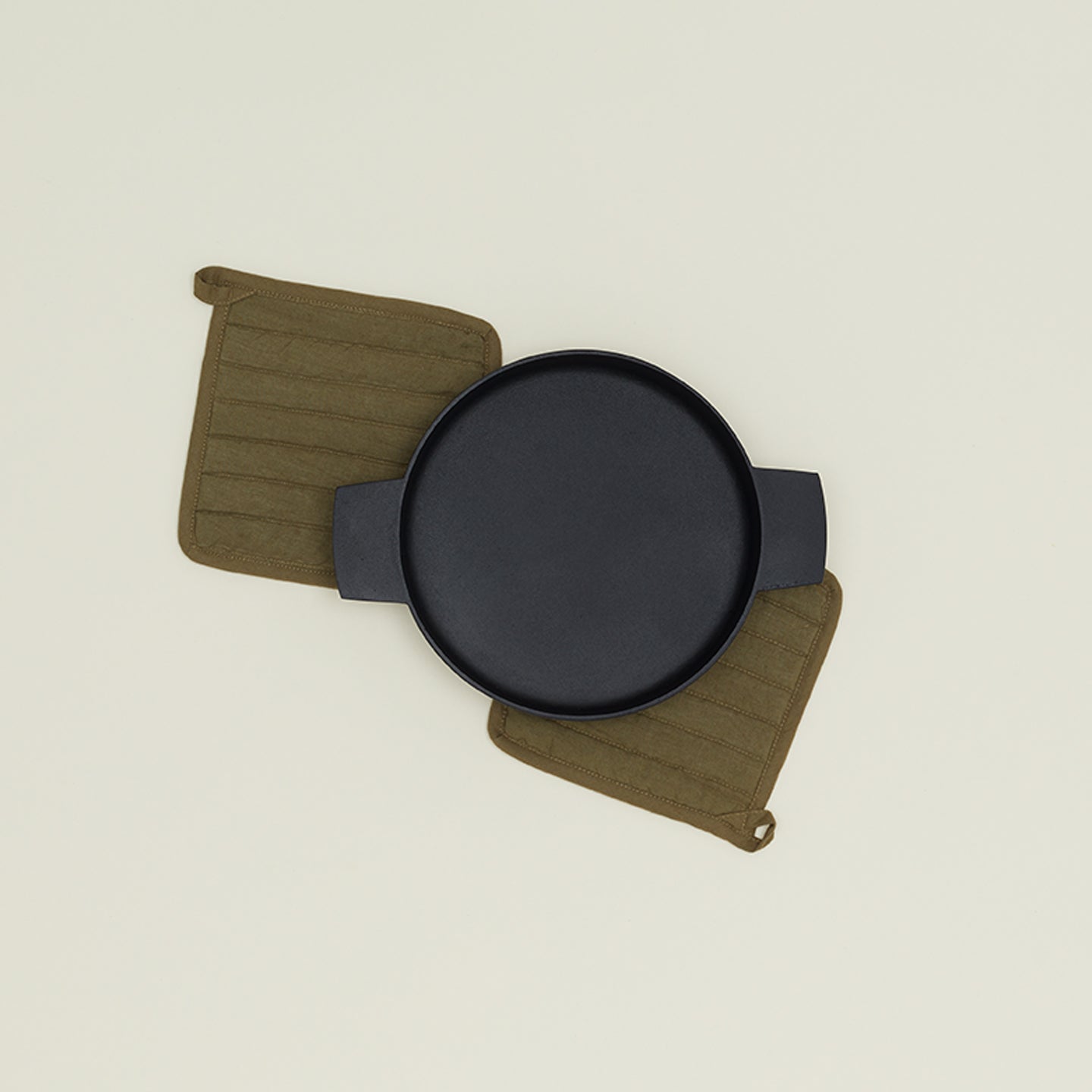 Simple Linen Pot Holders, Set of 2 - Olive