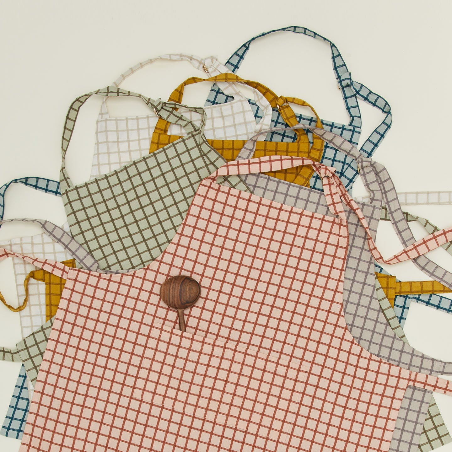Essential Check Apron - Sage/Olive