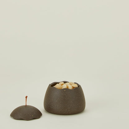 Stoneware Squiggle Jar - Olive