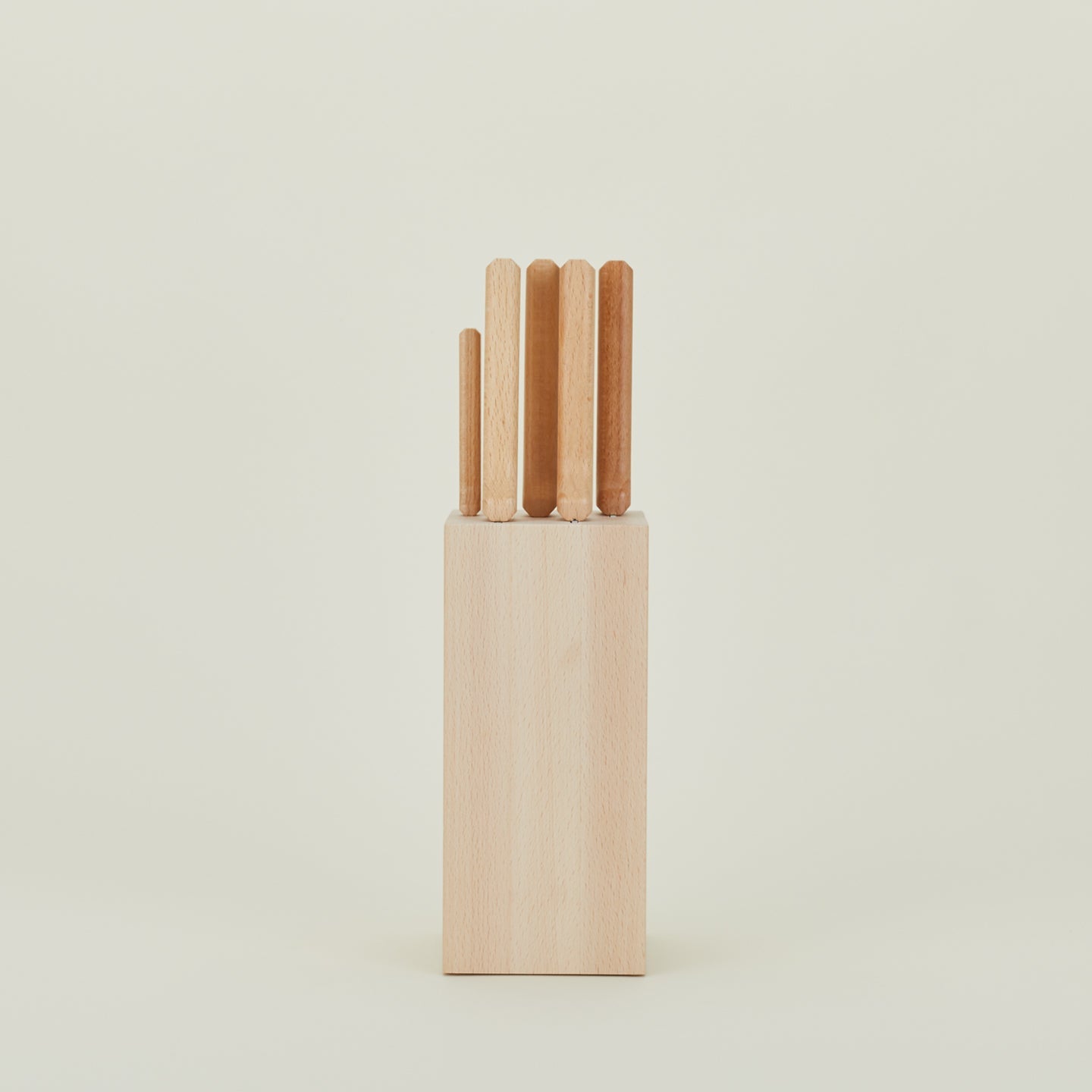 Beechwood Knives, Set of 5 + Block