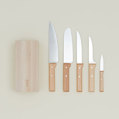 Beechwood Knives, Set of 5 + Block