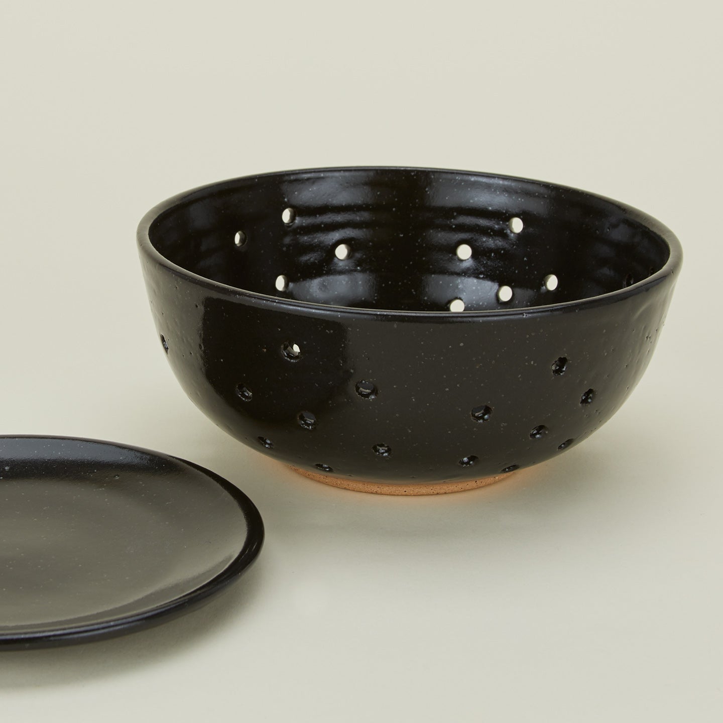 Large Berry Bowl with Dish - Black
