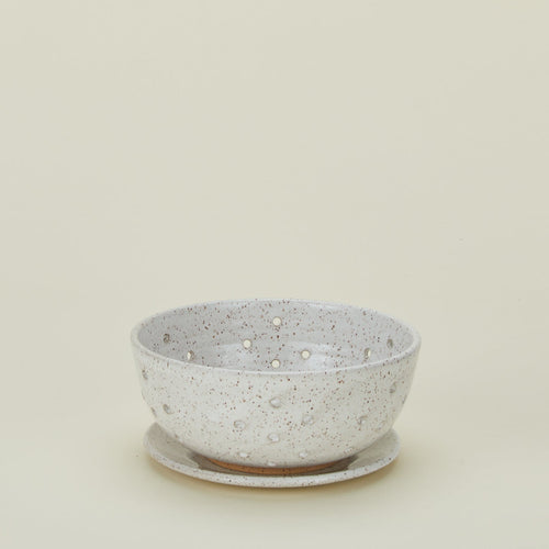 Large Berry Bowl with Dish - White