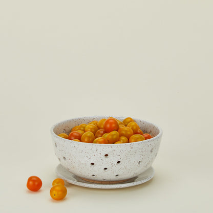 Large Berry Bowl with Dish - White