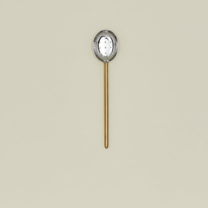 Simple Metal Slotted Spoon - Brass