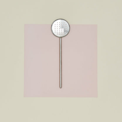 Simple Metal Flat Slotted Spoon - Silver