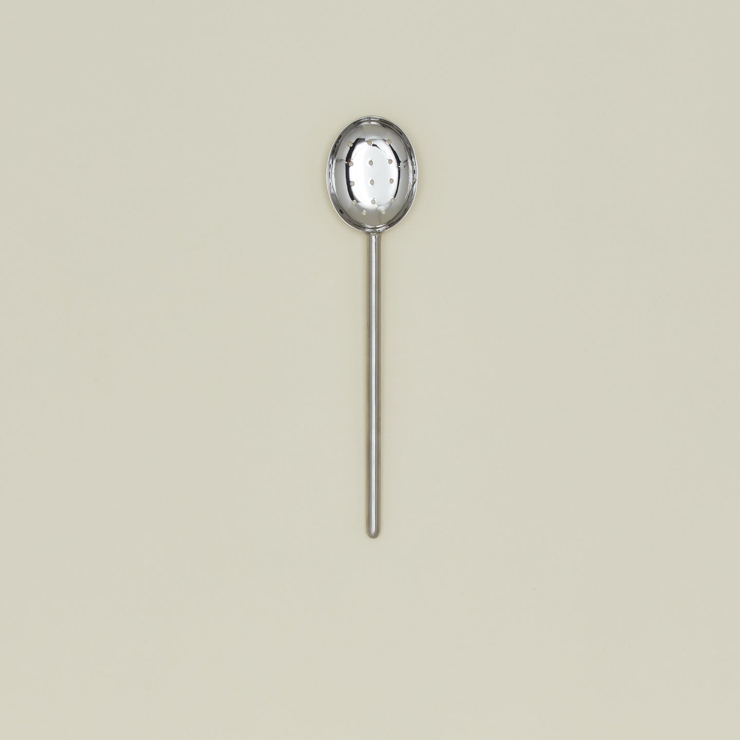 Simple Metal Slotted Spoon - Silver