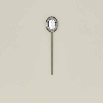 Simple Metal Slotted Spoon - Silver