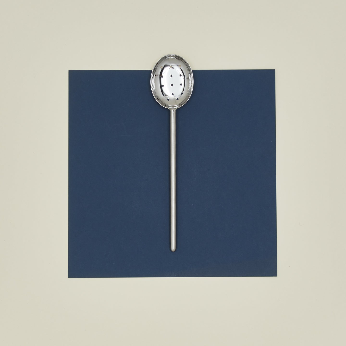 Simple Metal Slotted Spoon - Silver