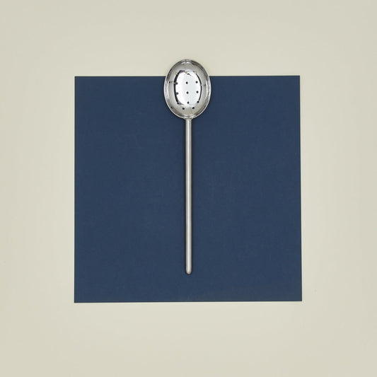 Simple Metal Slotted Spoon - Silver