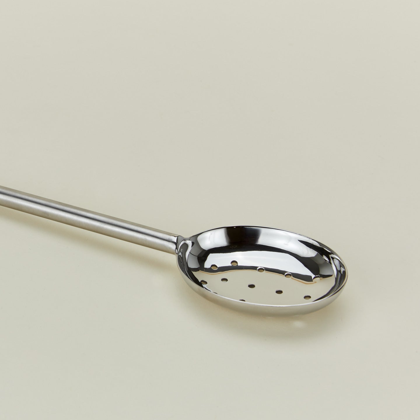 Simple Metal Slotted Spoon - Silver