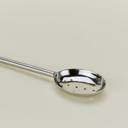 Simple Metal Slotted Spoon - Silver