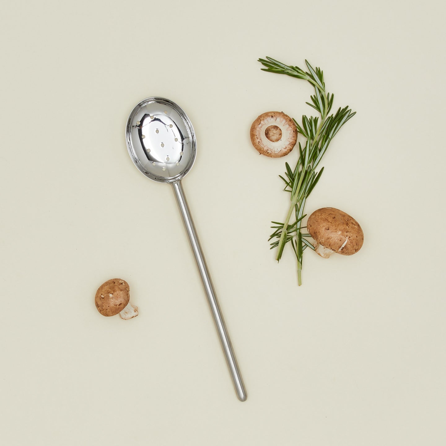 Simple Metal Slotted Spoon - Silver